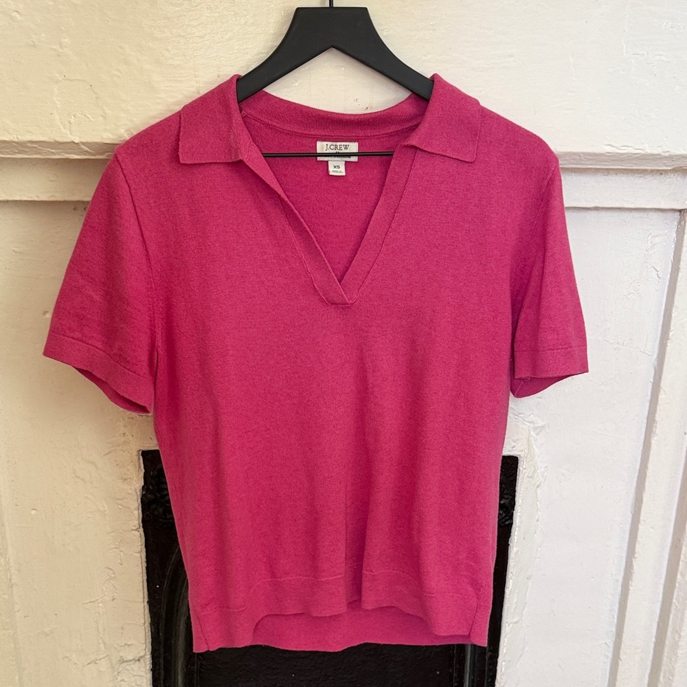 J. Crew Women's Cashmere Blend Polo Sweater Top